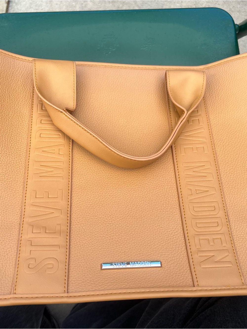 Steve Madden Camel/Tan Embossed Logo Tote
